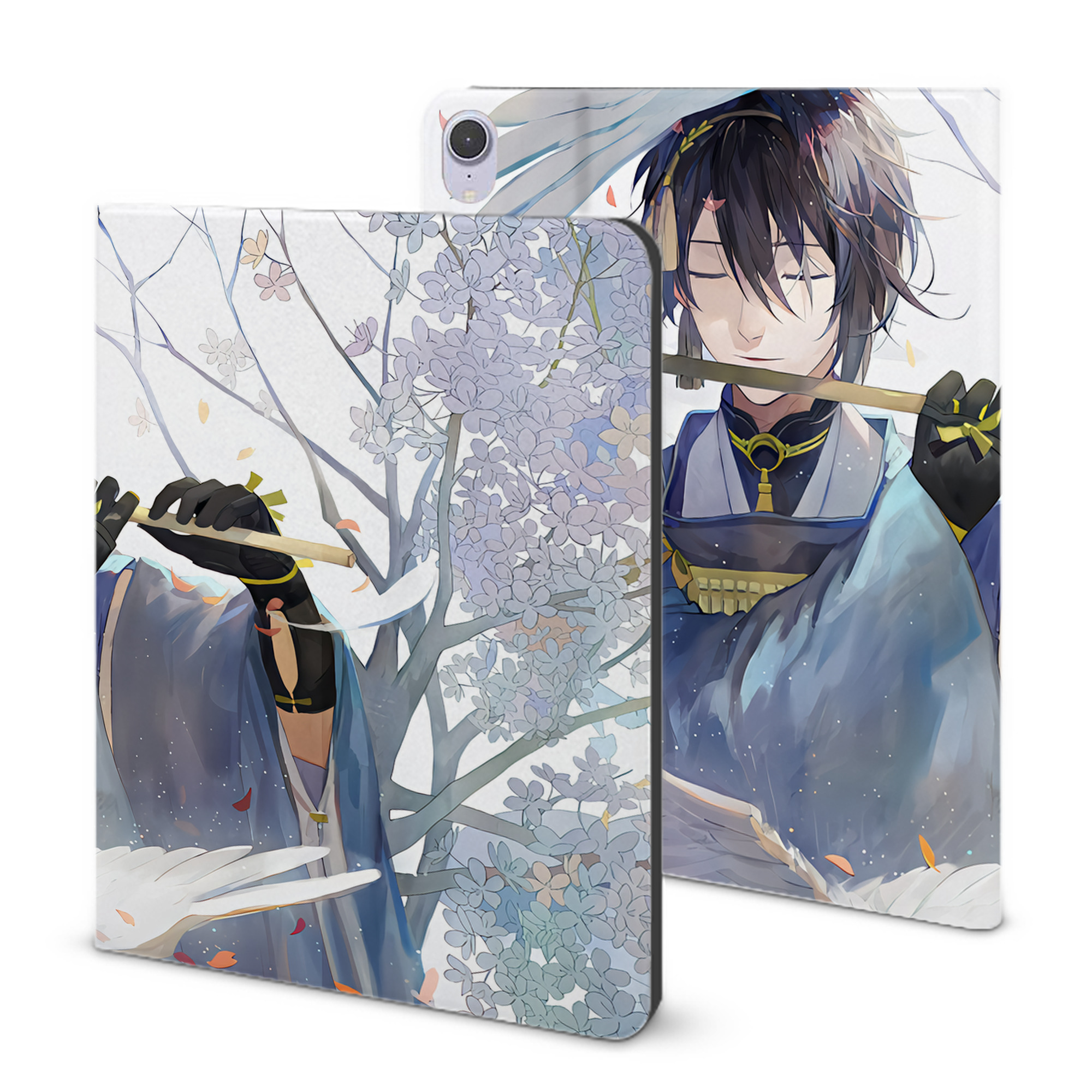 （画像用） 刀剣乱舞 Touken Ranbu IPad ケース ブック型 PUレザー TPU 耐衝撃 軽量 薄型 ペン収納なし 全面保護 IPad 各モデル対応